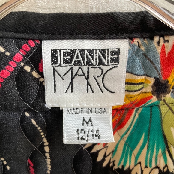 Jeanne Marc Vest Vintage ‘80s Quilted Cotton Open Waistcoat Boho Graphic Size M - Picture 12 of 14